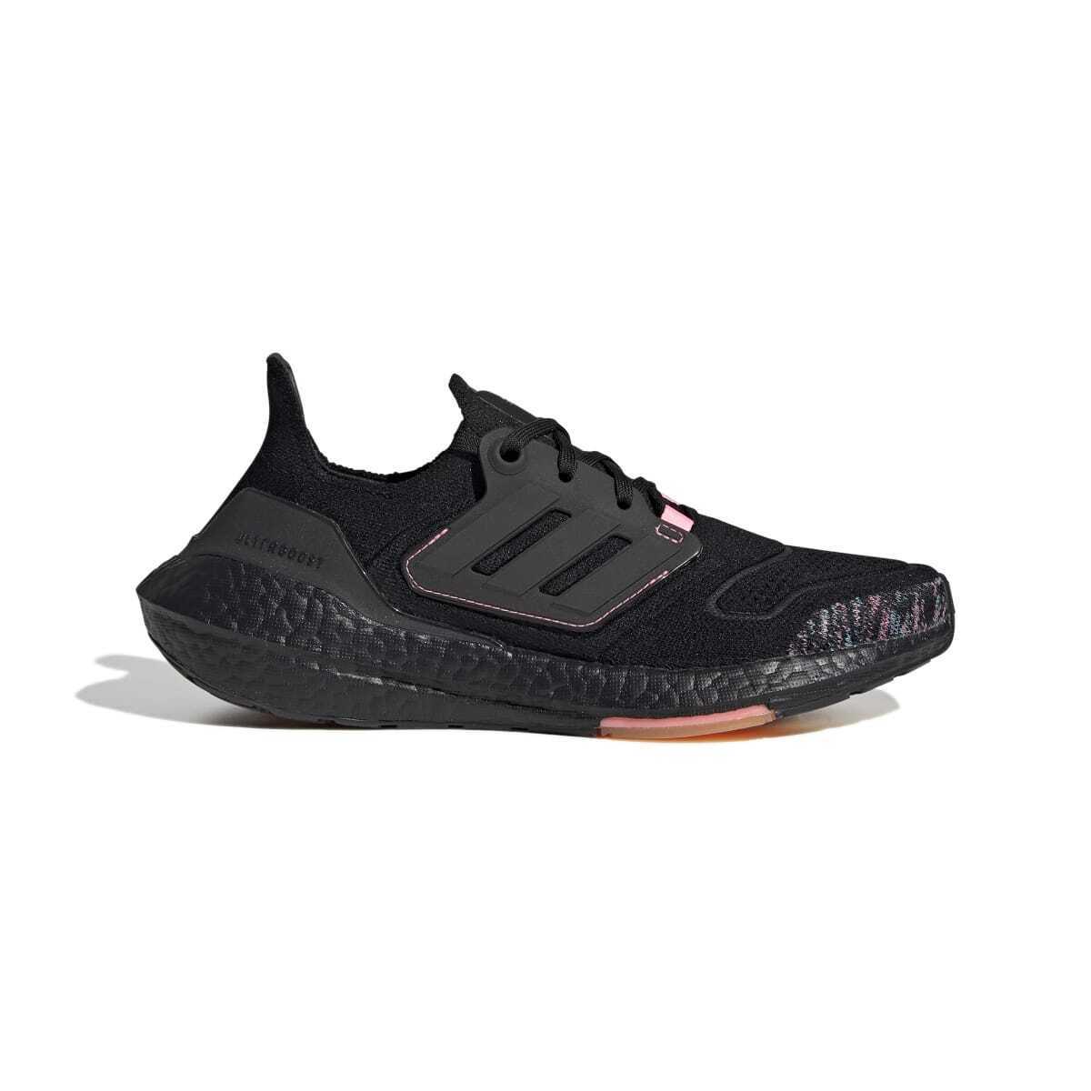 Adidas GX5927 Ultraboost 22 Wmn`s M Black/black/pink Primeknit Running Shoes - Black/Pink
