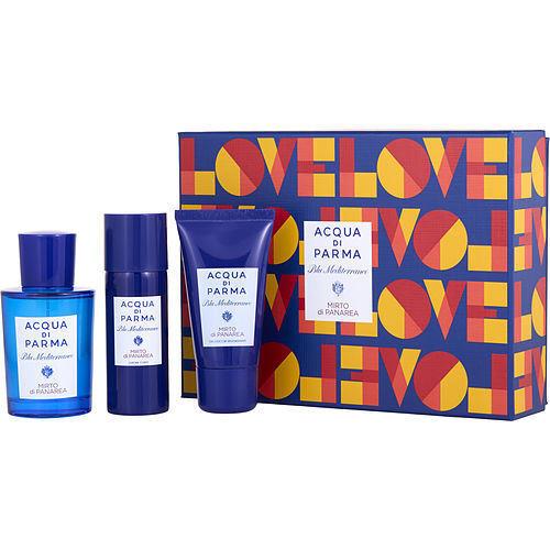 Acqua Di Parma Blue Mediterraneo Mirto Di Panarea Edt Spray 3 Pc Bath Set