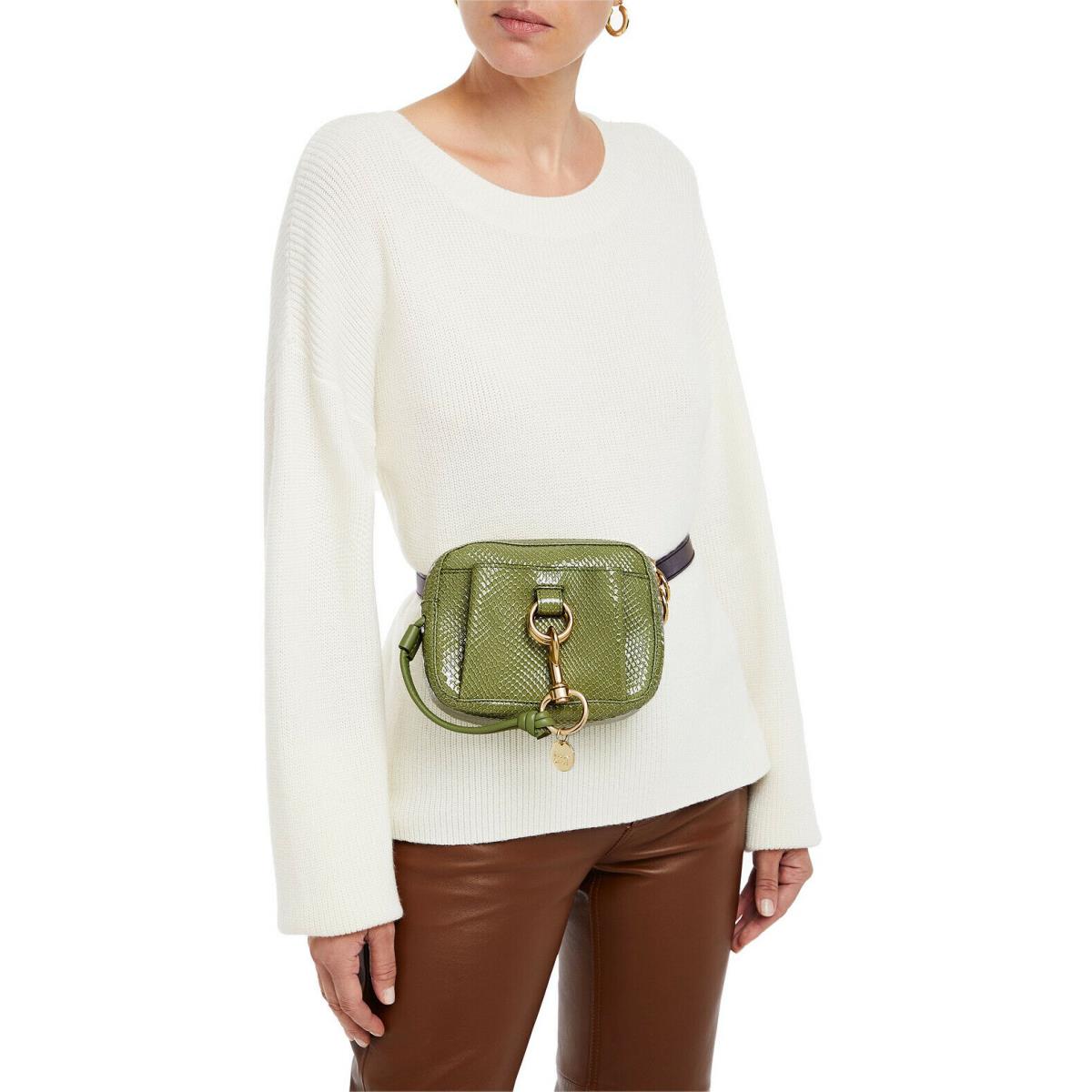 Chloé See BY Chlo Tony Snake Effect Green Leather Belt Bag V1017