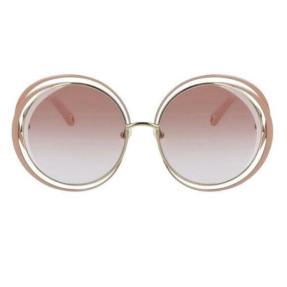 Chloé Chlo Carlina 59mm Oversize Round Gold Gradient Overlapping Rings Frame