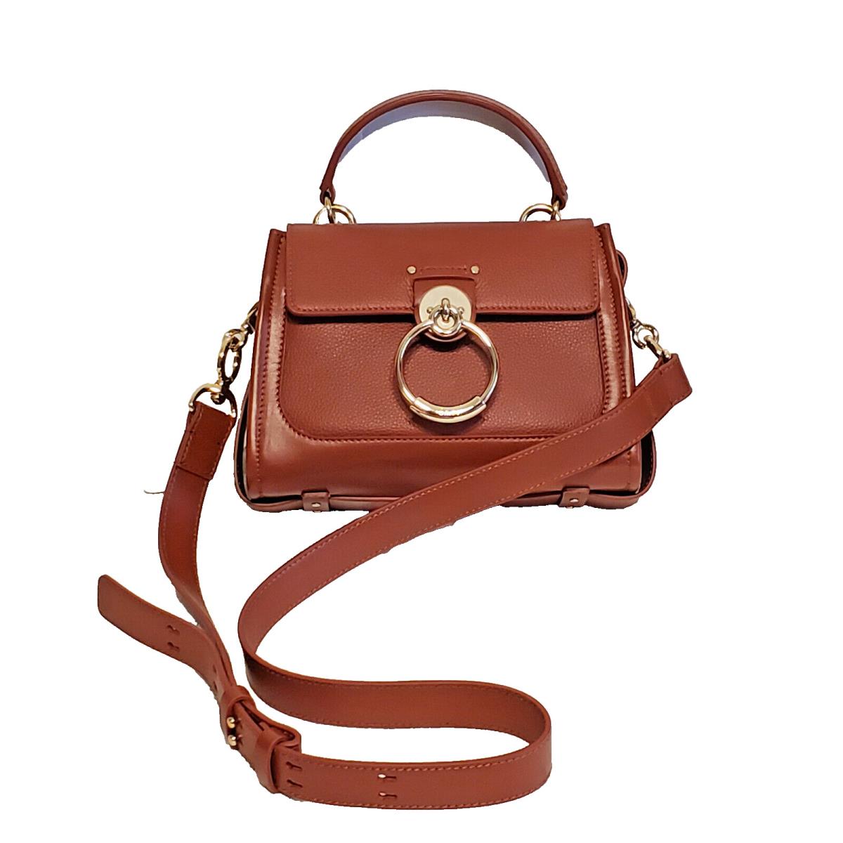 Chloe Tess Mini Day Bag Small Saddle Leather Sepia Brown