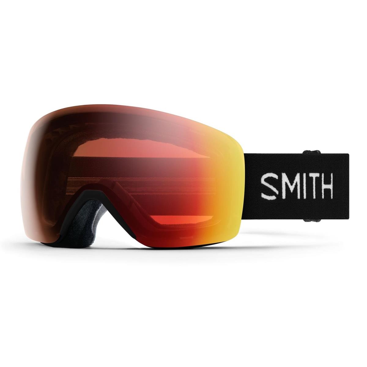 Smith Skyline Snow Goggles Black Frame Chromapop Pro Photochromic Red Mirror L