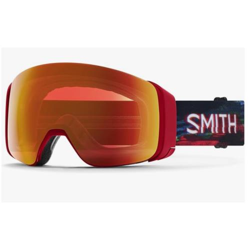 Smith 4D Mag Goggles-crimson Glitch Hunter-chromapop Everyday Red+bonus