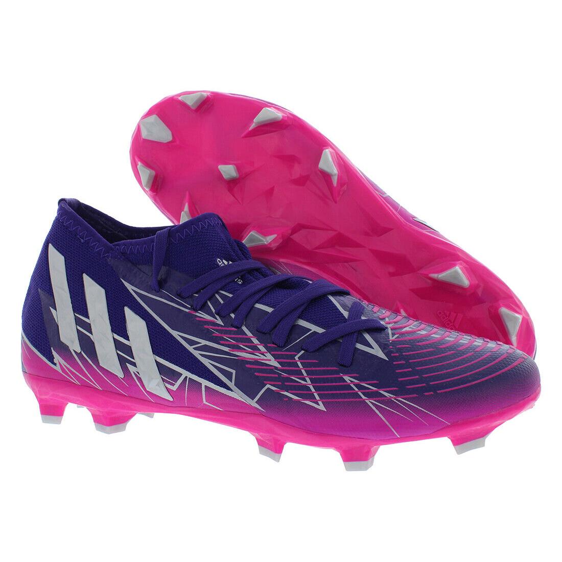 Adidas Predator Edge.3 Firm Ground Mens Shoes Size 12 Color: College - College Purple/Silver Metallic/Team Shock Pink, Main: Purple