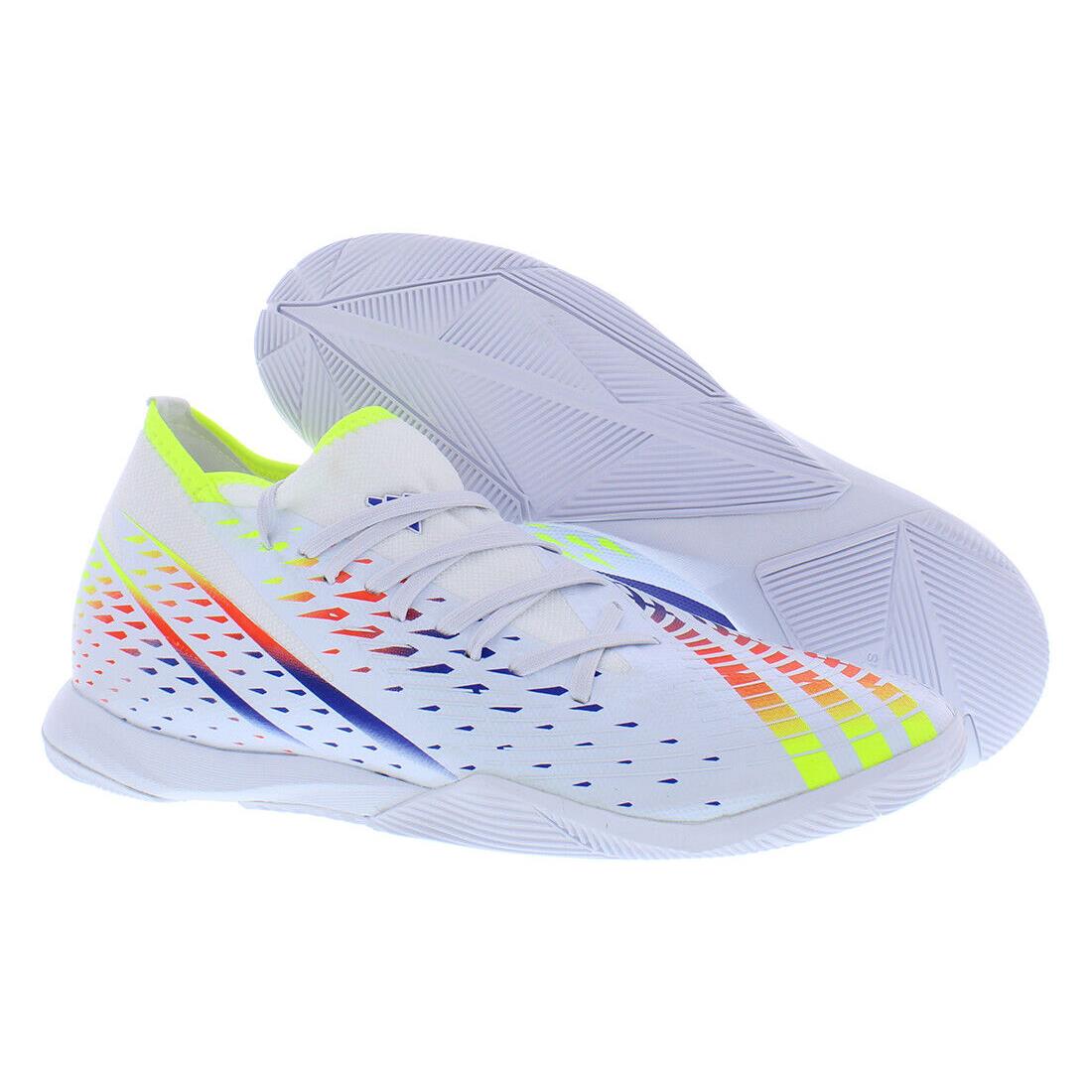 Adidas Predator Edge.3 IN Unisex Shoes Size 10 Color: Footwear White/solar - Footwear White/Solar Yellow/Powder Blue, Main: White