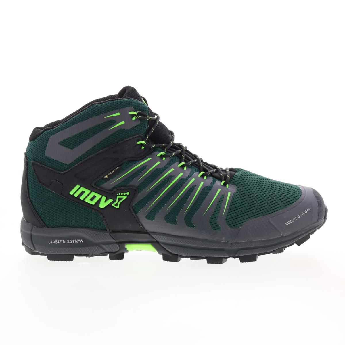 Inov-8 Roclite G 345 Gtx 000802-GAGR Mens Green Synthetic Hiking Boots 10