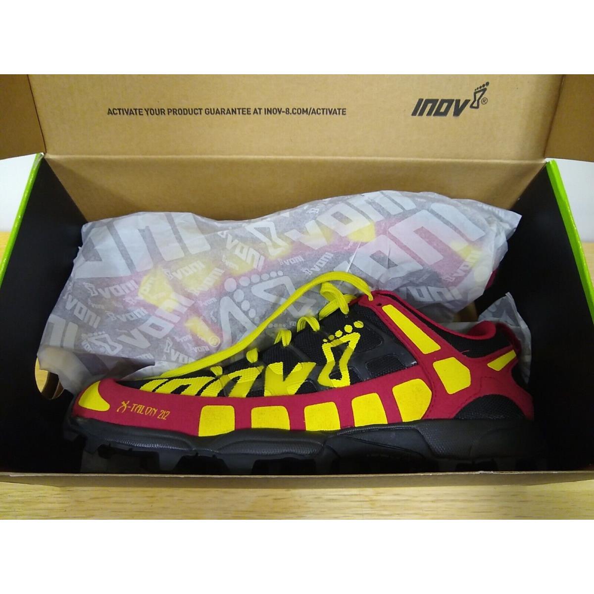 INOV8 X-talon 212 Trail Running Shoes Womens 7 Black/red/yellow Trainers Inov-8