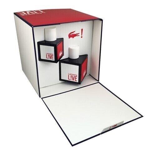 Lacoste Live Men`s 2pc Gift Set 3.3oz Edt Spray + 1.3oz Travel Spray