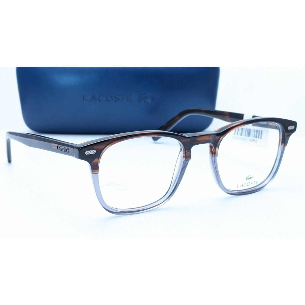 Lacoste L2832 210 Brown Grey Rectangle Unisex Eyeglasses 50mm