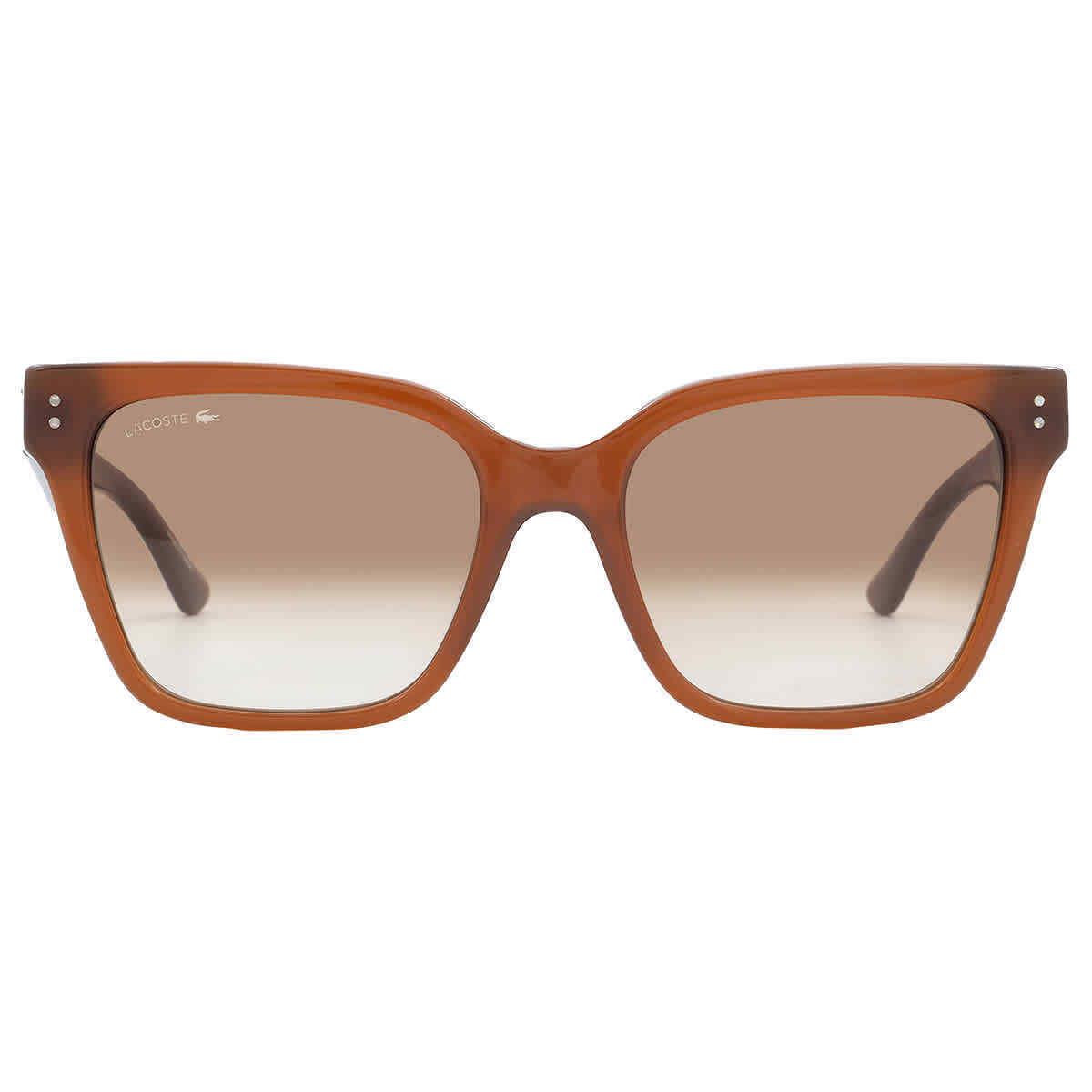 Lacoste Brown Gradient Square Ladies Sunglasses L6022S 210 54 L6022S 210 54