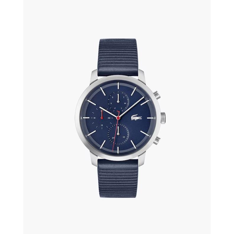 Lacoste 2011176 Replay Blue Chronograph Dial Blue Silicone Strap Mens Watch