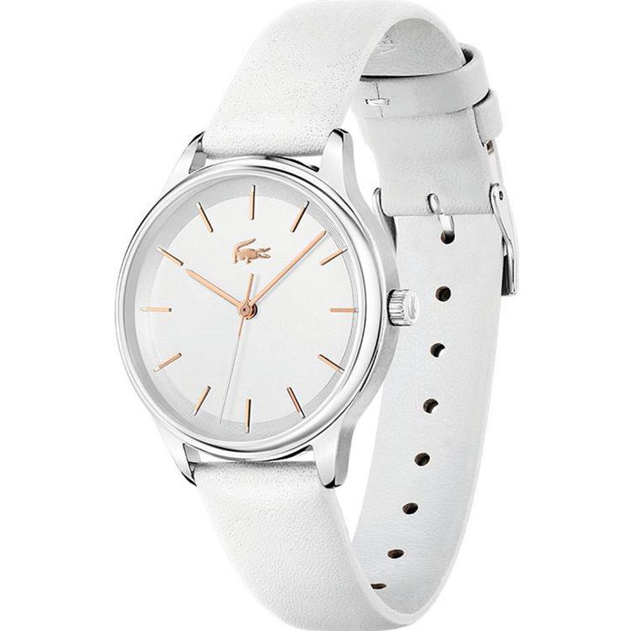 Lacoste 2001208 Club White Dial White Leather Strap Women`s Watch