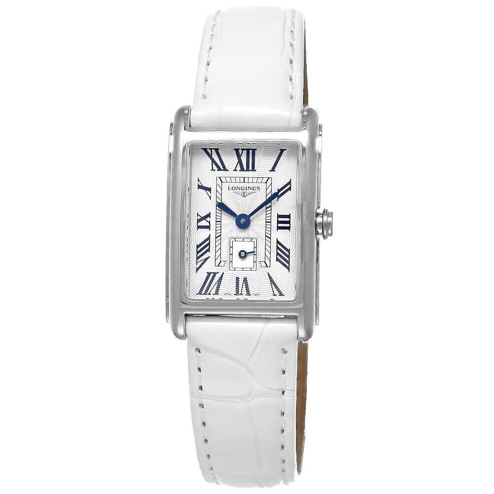 Longines Dolcevita Quartz 32x20.8mm Women`s Watch L5.255.4.71.2 - Dial: Silver, Band: White, Bezel: Silver