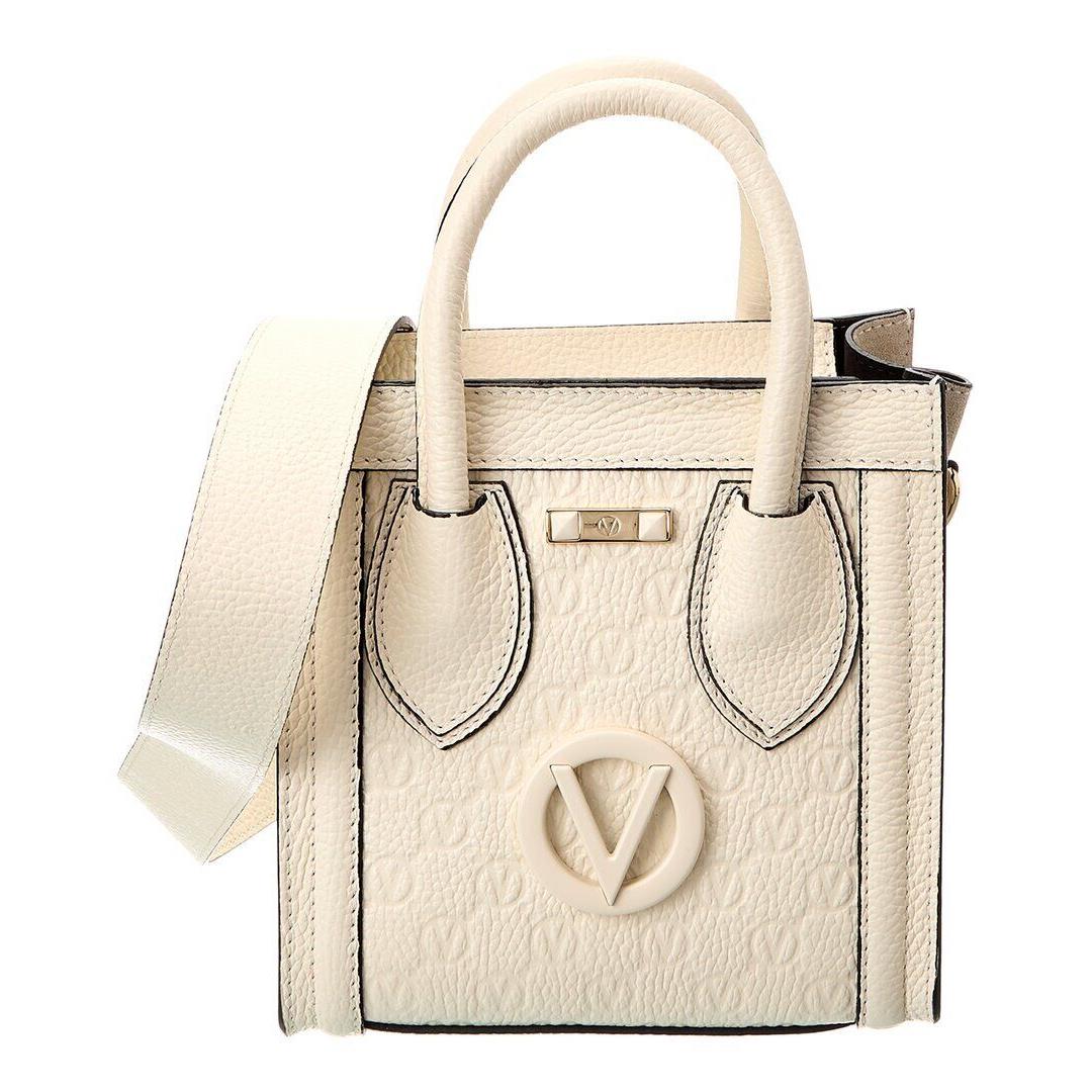 Valentino By Mario Valentino Eva Dollaro Monogram Leather Tote Women`s White