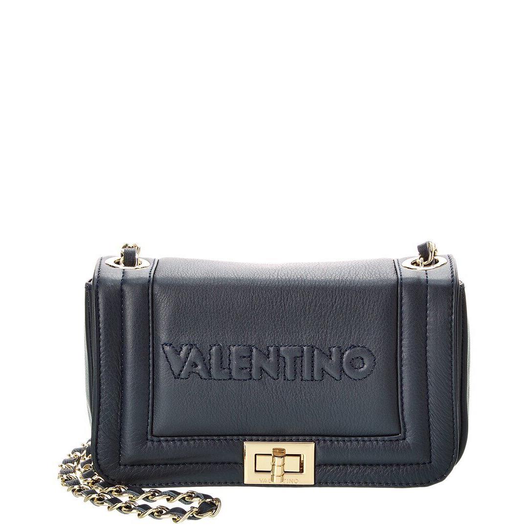 Valentino By Mario Valentino Beatriz Embossed Leather Shoulder Bag Women`s Blue