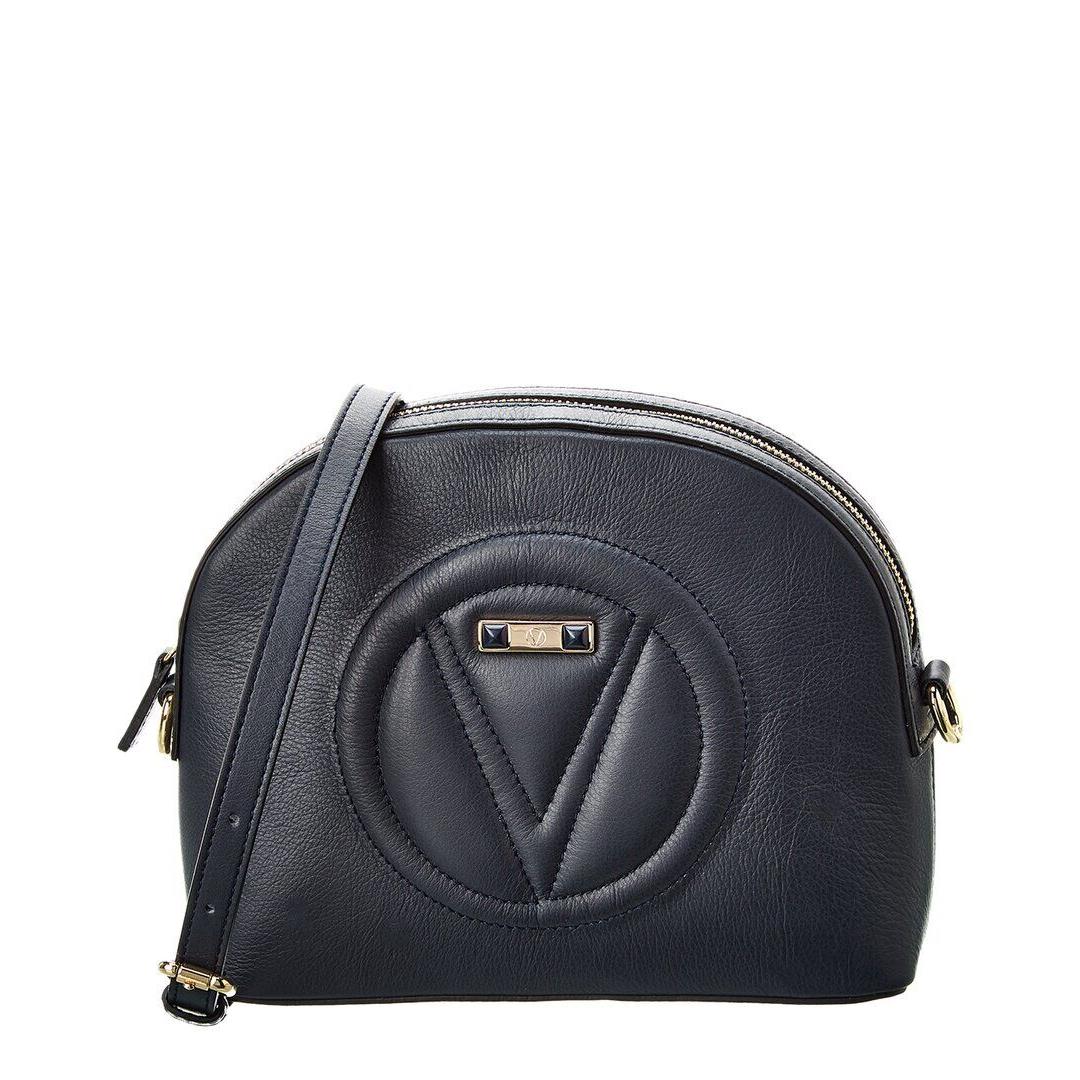 Valentino By Mario Valentino Diana Signature Leather Crossbody Women`s Blue - Exterior: Blue