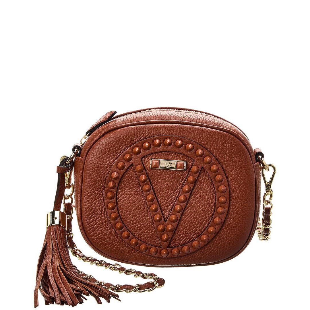 Valentino By Mario Valentino Nina Rock Leather Crossbody Women`s Brown