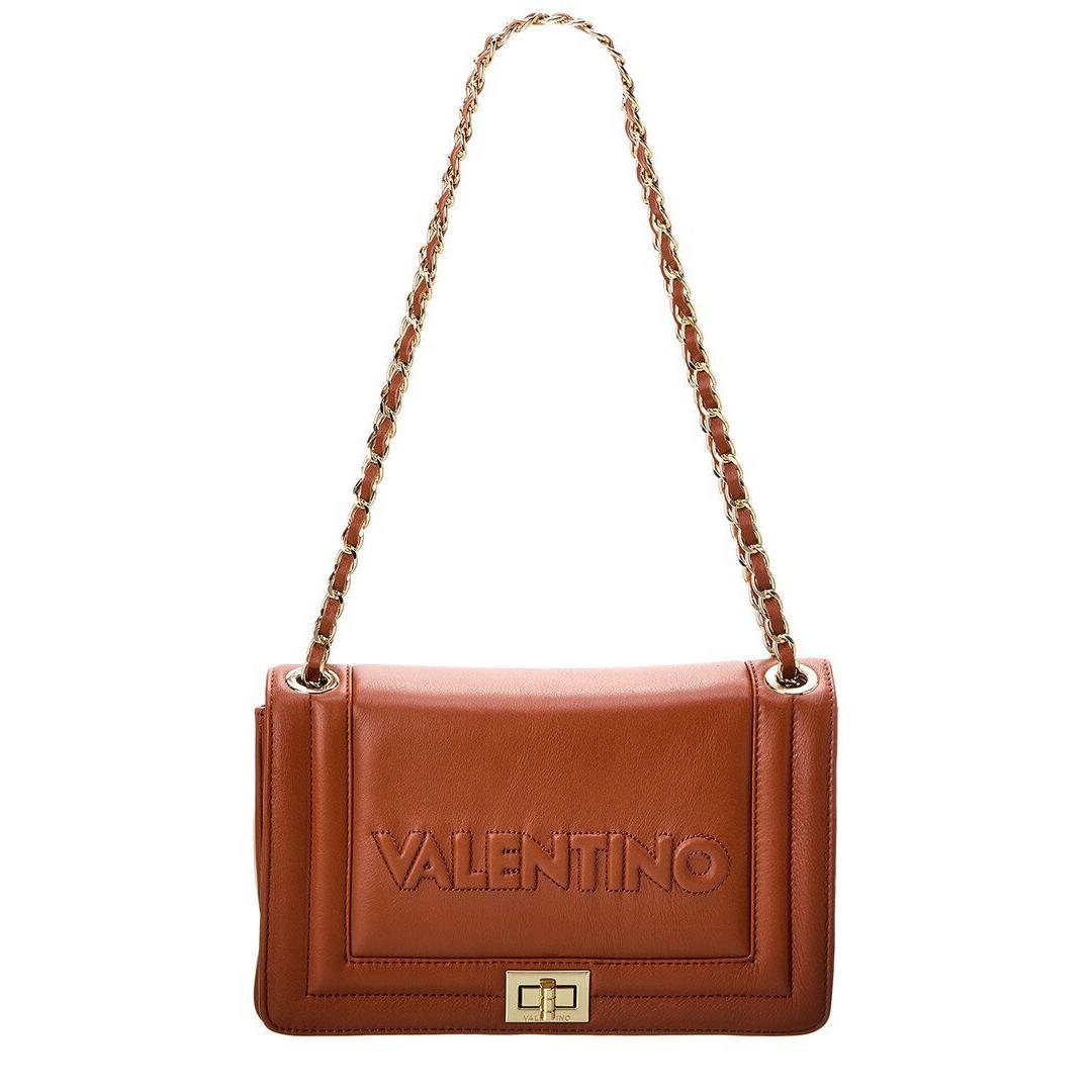 Valentino By Mario Valentino Alice Embossed Leather Shoulder Bag Women`s Brown