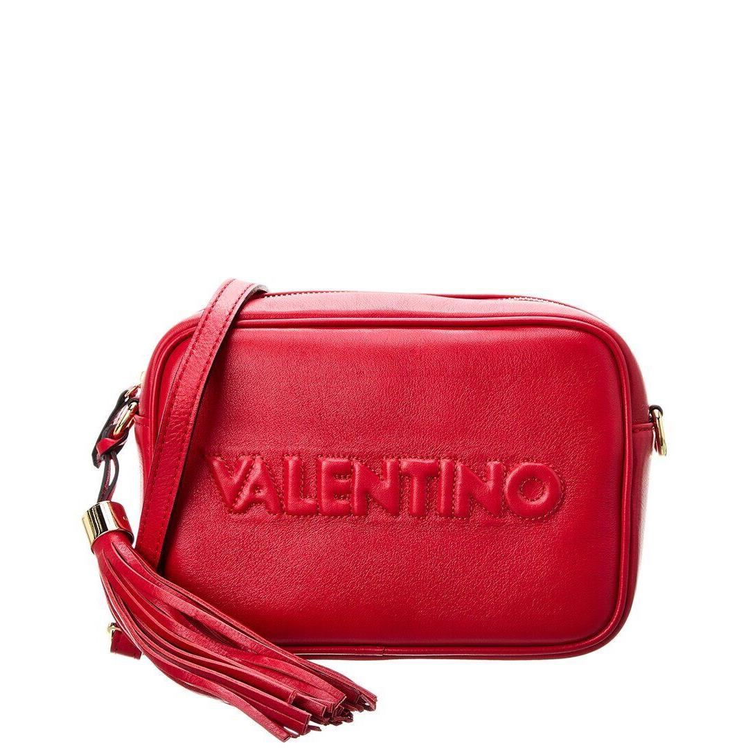 Valentino By Mario Valentino Mia Embossed Leather Crossbody Women`s Red