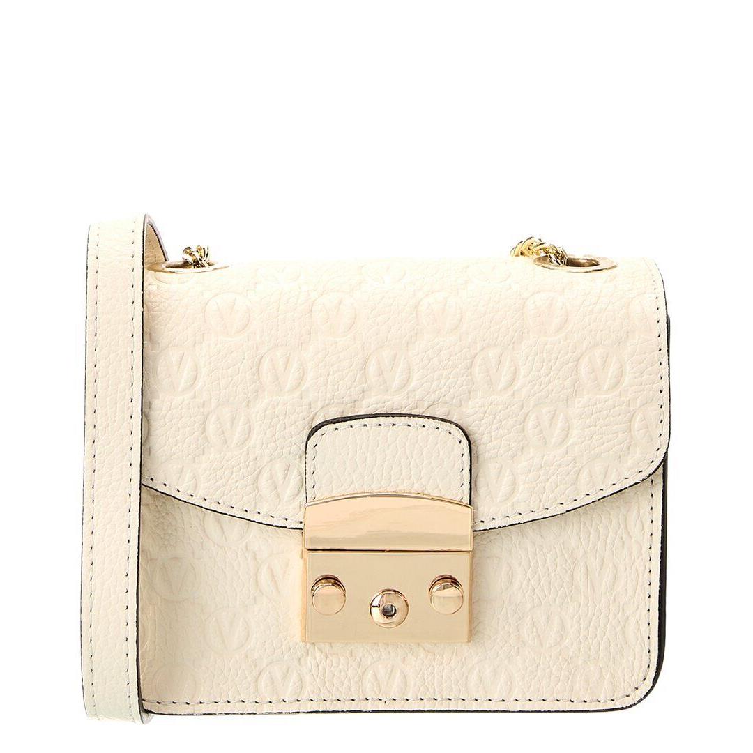 Valentino By Mario Valentino Bijou Dollaro Monogram Leather Crossbody Women`s