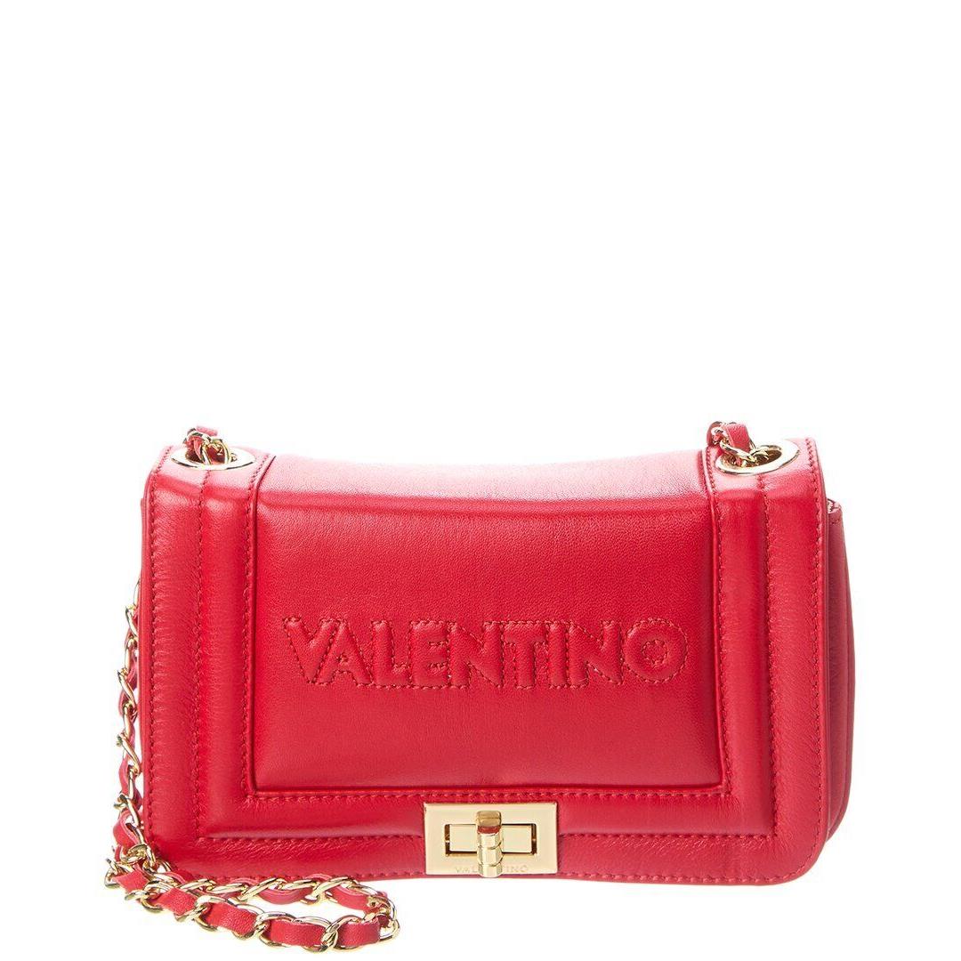 Valentino By Mario Valentino Beatriz Embossed Leather Shoulder Bag Women`s Red