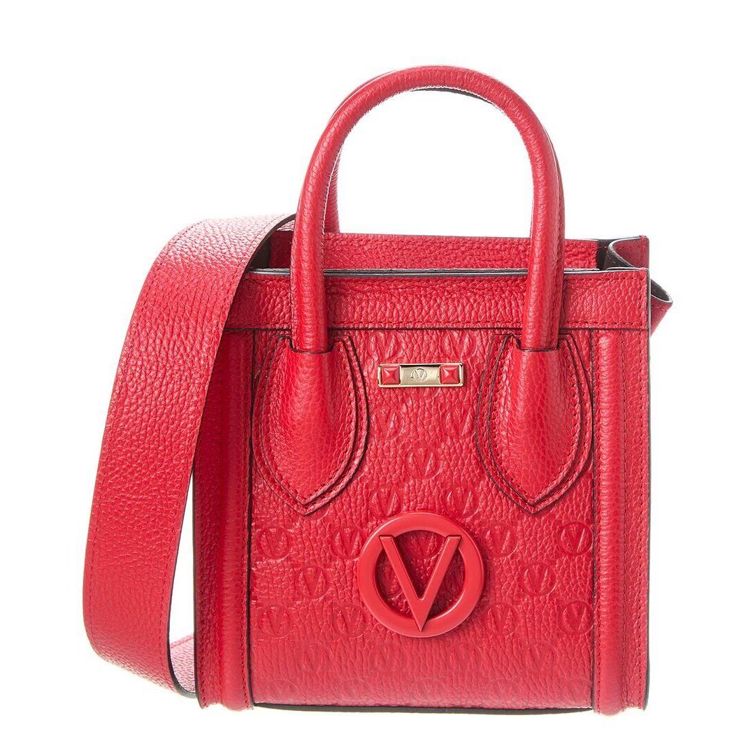 Valentino By Mario Valentino Eva Monogram Leather Tote Women`s Red