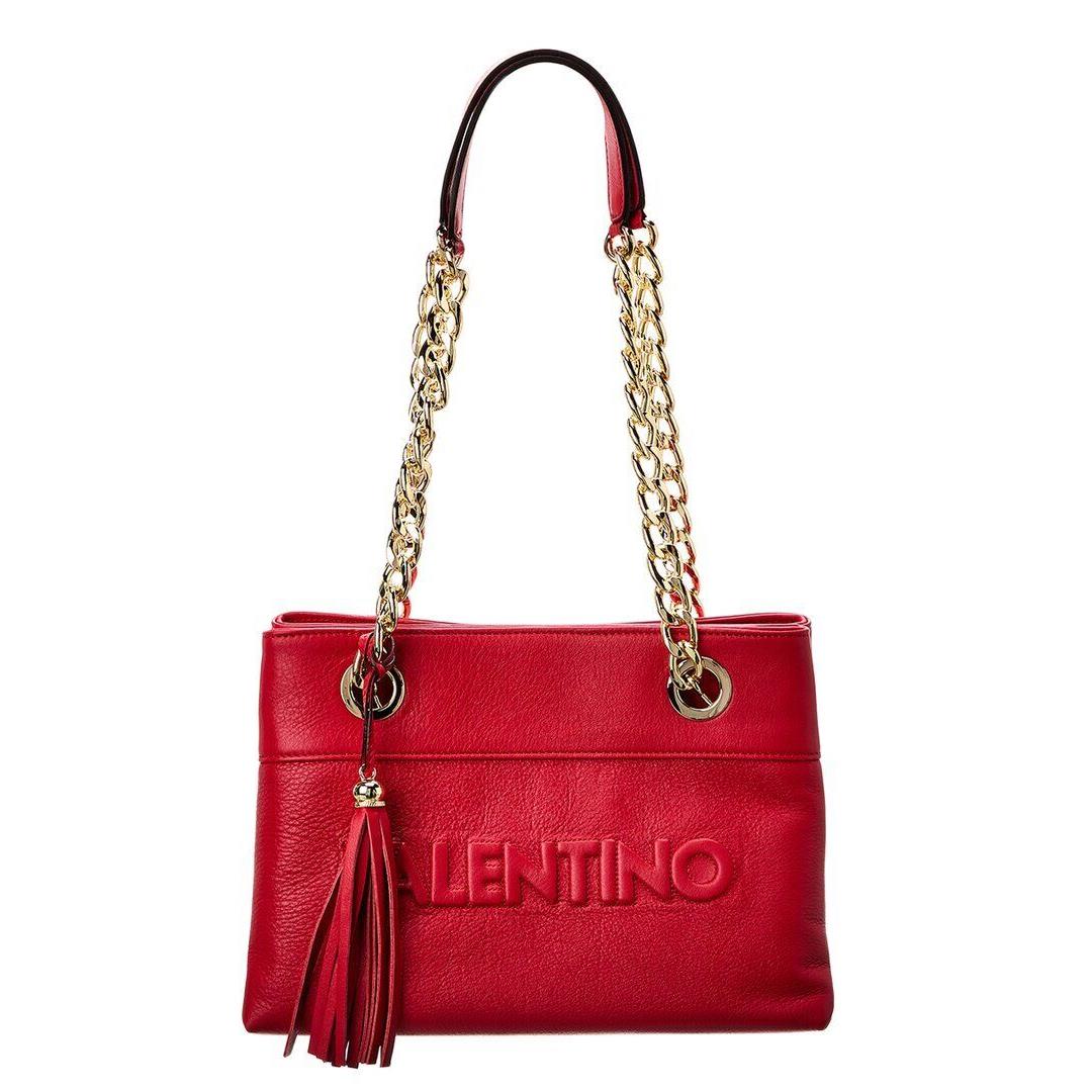 Valentino By Mario Valentino Kali Embossed Leather Shoulder Bag Women`s Red