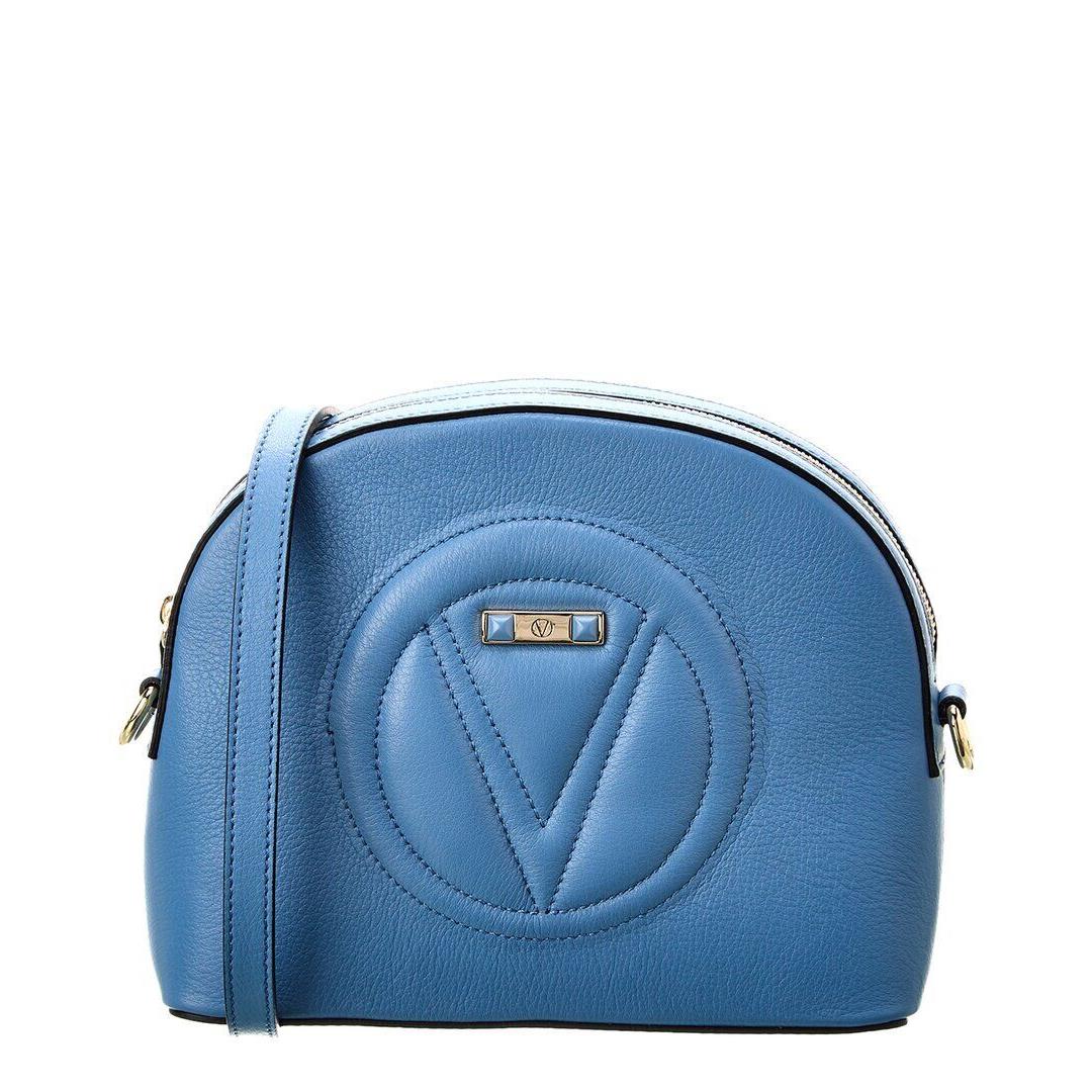 Valentino By Mario Valentino Diana Signature Leather Crossbody Women`s Blue - Exterior: Blue