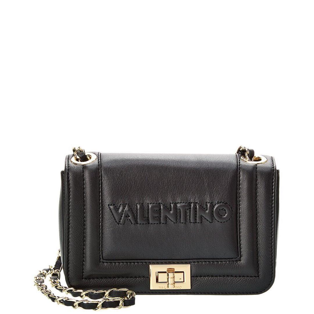 Valentino By Mario Valentino Beatriz Embossed Leather Shoulder Bag Women`s Black