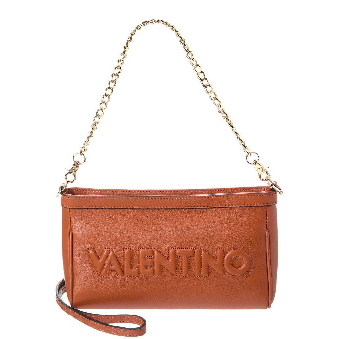 Valentino By Mario Valentino Celia Embossed Leather Shoulder Bag Women`s Brown