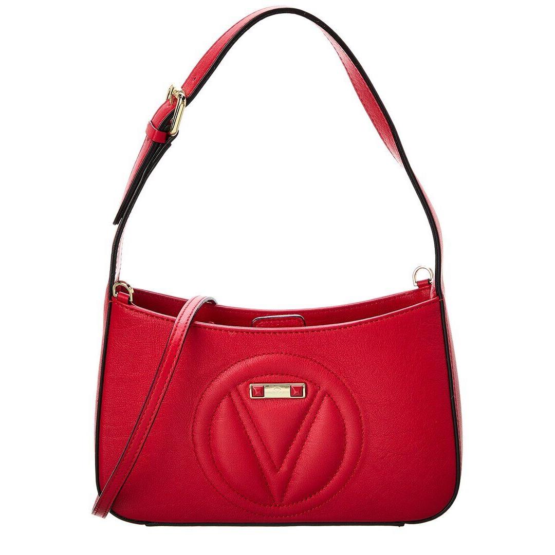 Valentino By Mario Valentino Kai Leather Crossbody Women`s Red