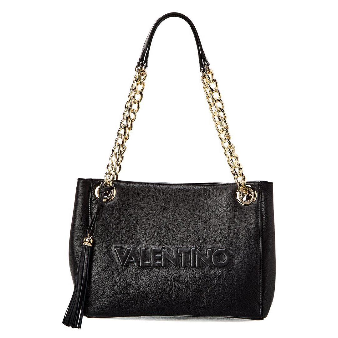 Valentino By Mario Valentino Luisa Embossed Leather Shoulder Bag Women`s Black