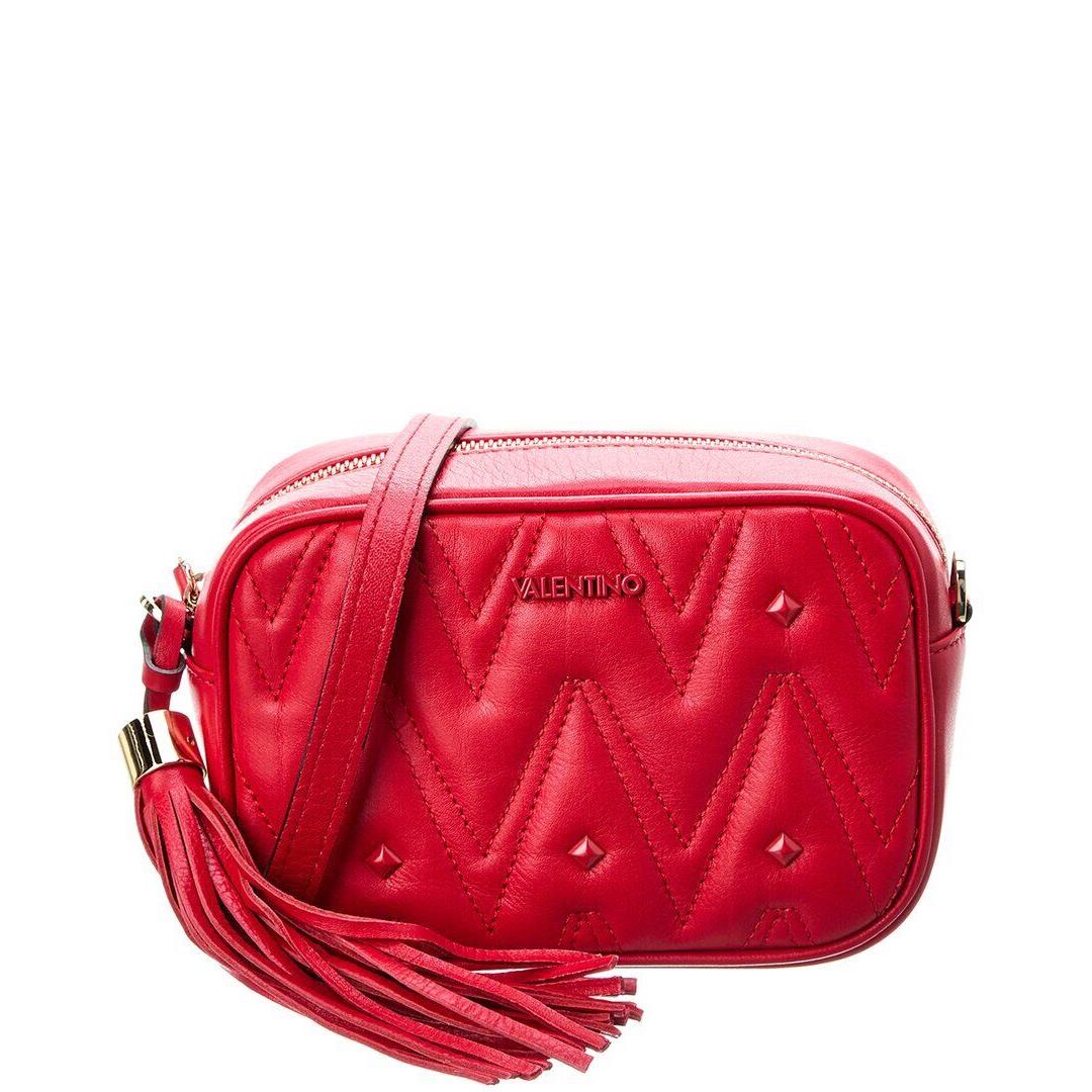 Valentino By Mario Valentino Amel Diamond Leather Crossbody Women`s Red