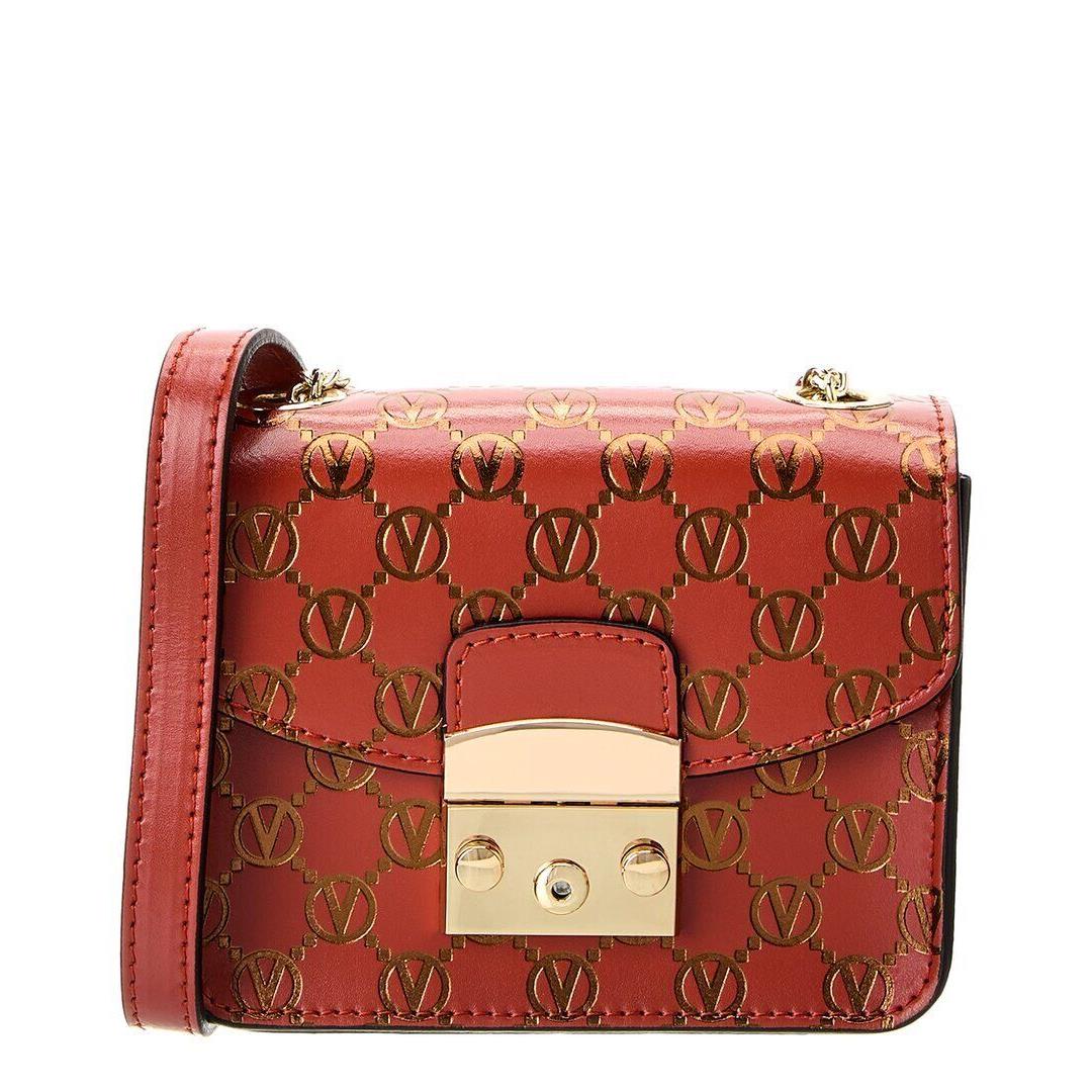 Valentino By Mario Valentino Bijou Monogram Leather Crossbody Women`s Red