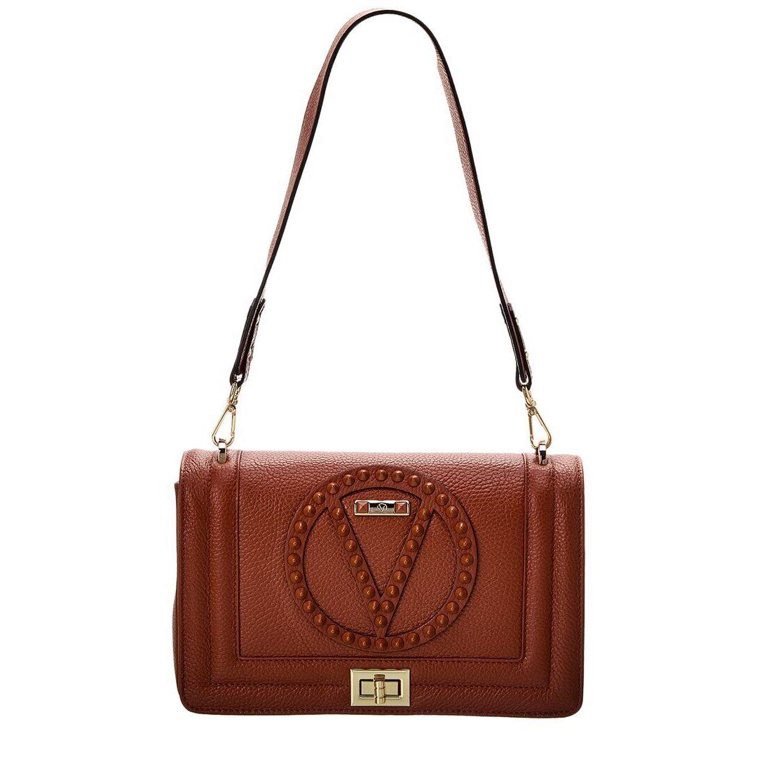 Valentino By Mario Valentino Alice Rock Leather Shoulder Bag Women`s Brown