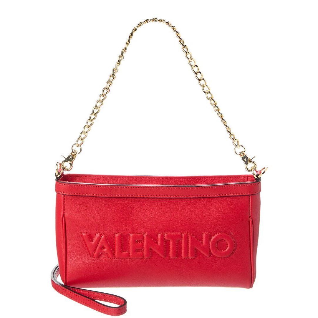 Valentino By Mario Valentino Celia Embossed Leather Shoulder Bag Women`s Red