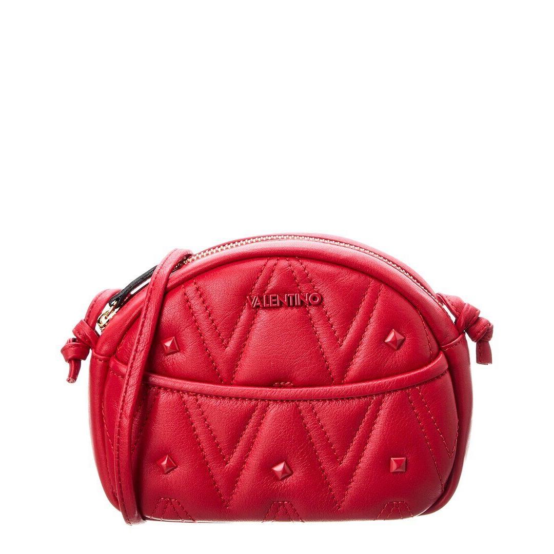 Valentino By Mario Valentino Moony Diamond Leather Crossbody Women`s Red