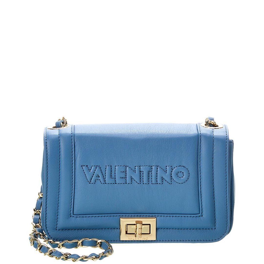 Valentino By Mario Valentino Beatriz Embossed Leather Shoulder Bag Women`s Blue