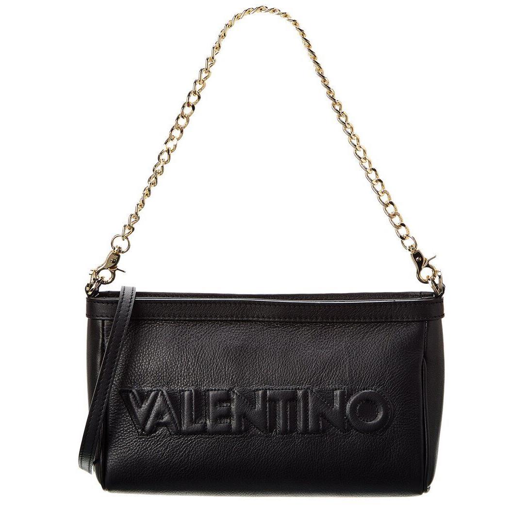 Valentino By Mario Valentino Celia Embossed Leather Shoulder Bag Women`s Black