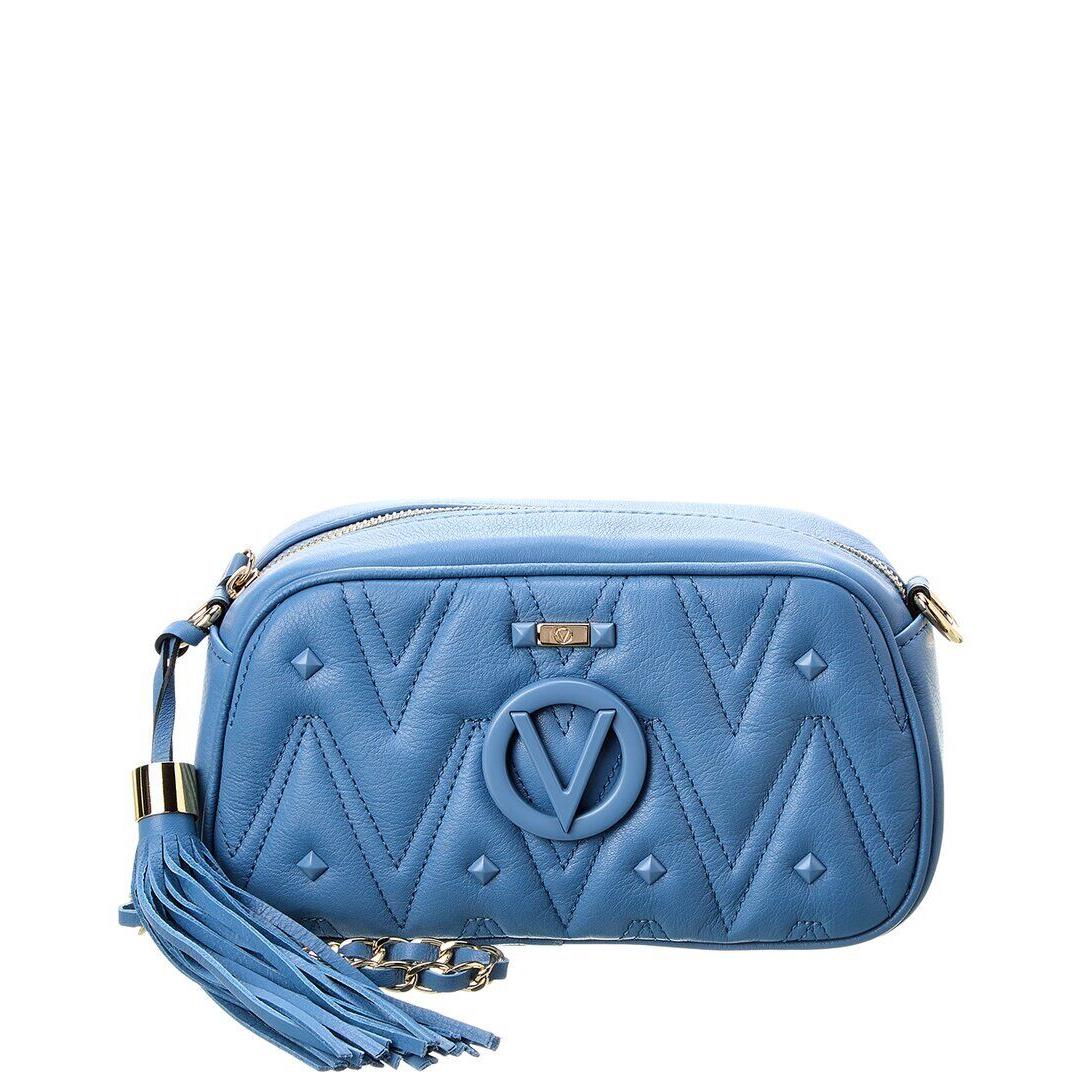 Valentino By Mario Valentino Bella Diamond Leather Crossbody Women`s Blue