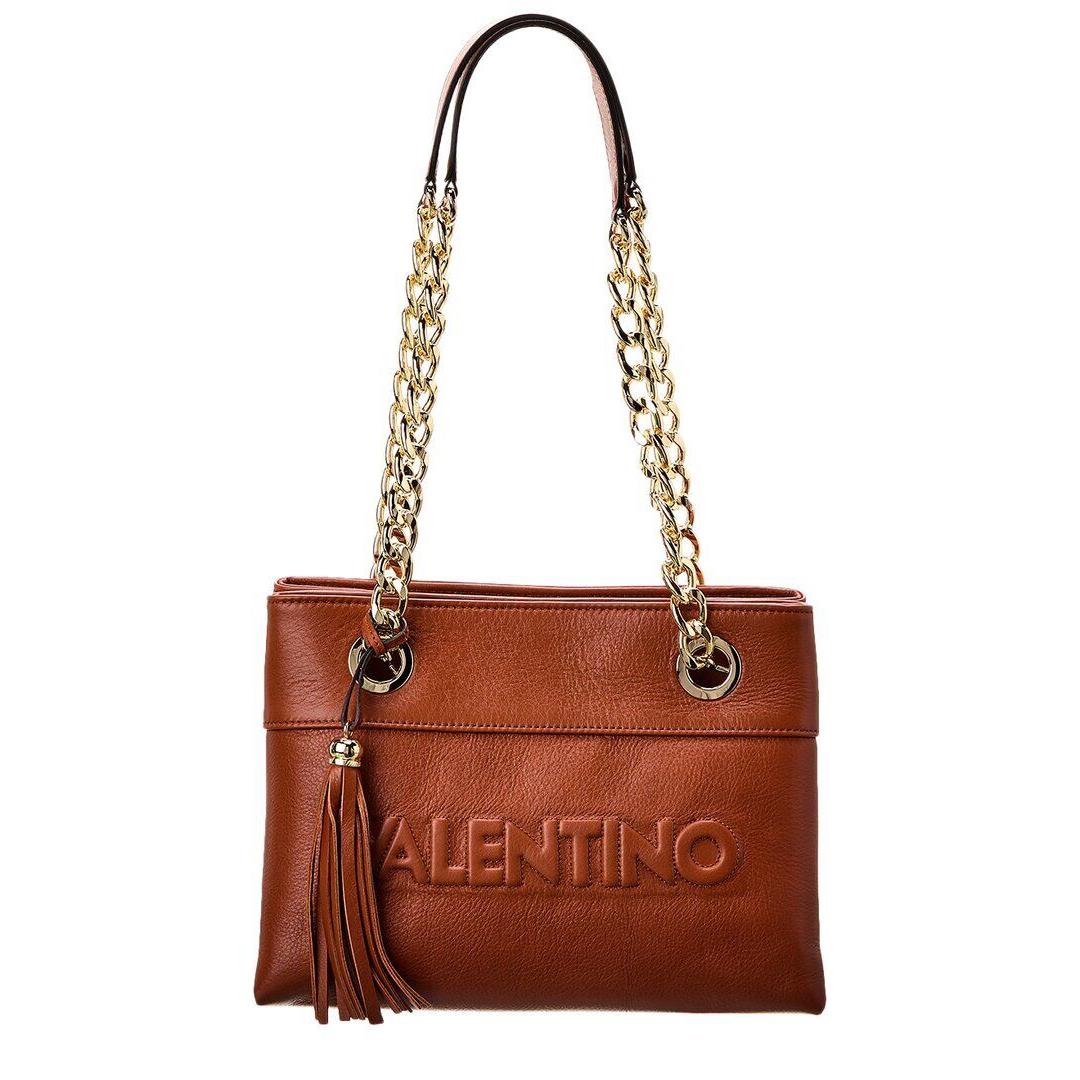 Valentino By Mario Valentino Kali Embossed Leather Shoulder Bag Women`s Brown - Exterior: Brown