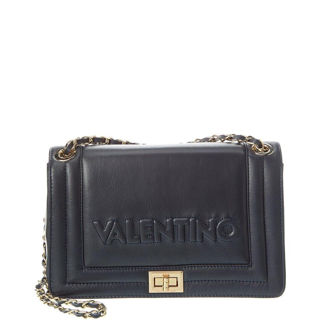 Valentino By Mario Valentino Alice Embossed Leather Shoulder Bag Women`s Blue