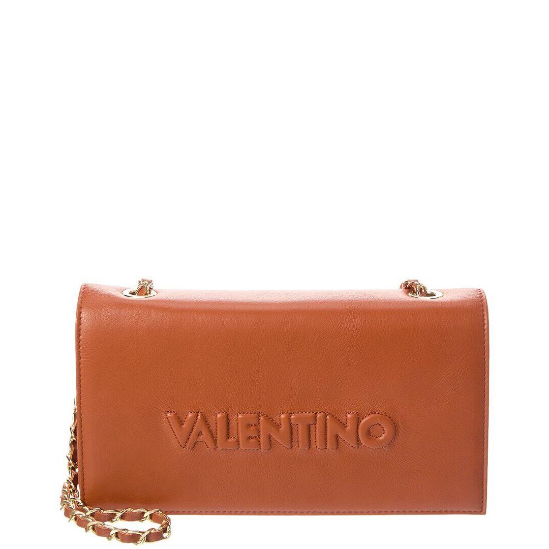 Valentino By Mario Valentino Lena Embossed Leather Crossbody Women`s Brown - Exterior: Brown