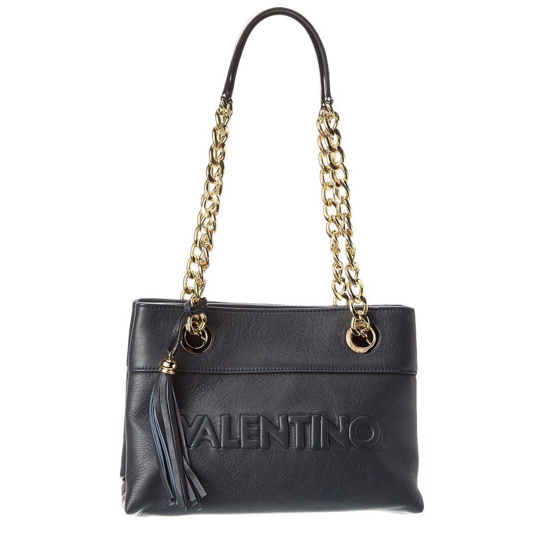 Valentino By Mario Valentino Kali Embossed Leather Shoulder Bag Women`s Blue - Exterior: Blue