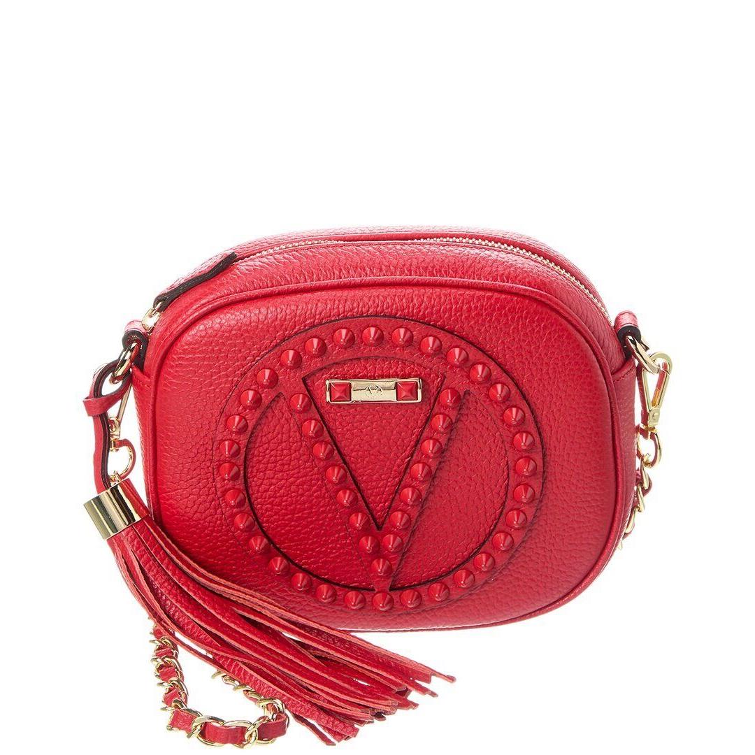 Valentino By Mario Valentino Nina Rock Leather Crossbody Women`s Red