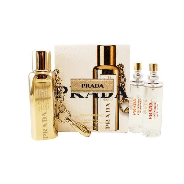 Prada L`eau Ambree Eau de Parfum Purse Spray 2 Refills For Women Box