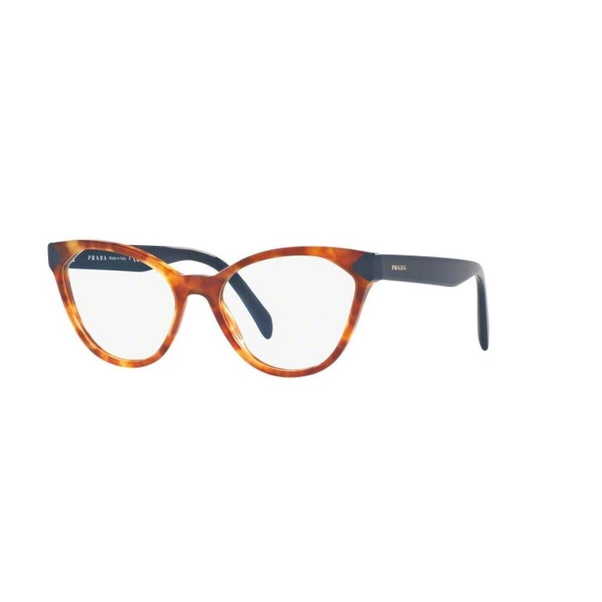 Prada Vpr 02T 4BW-1O1 Eyeglasses Havana Cateye Optical Frames 52mm