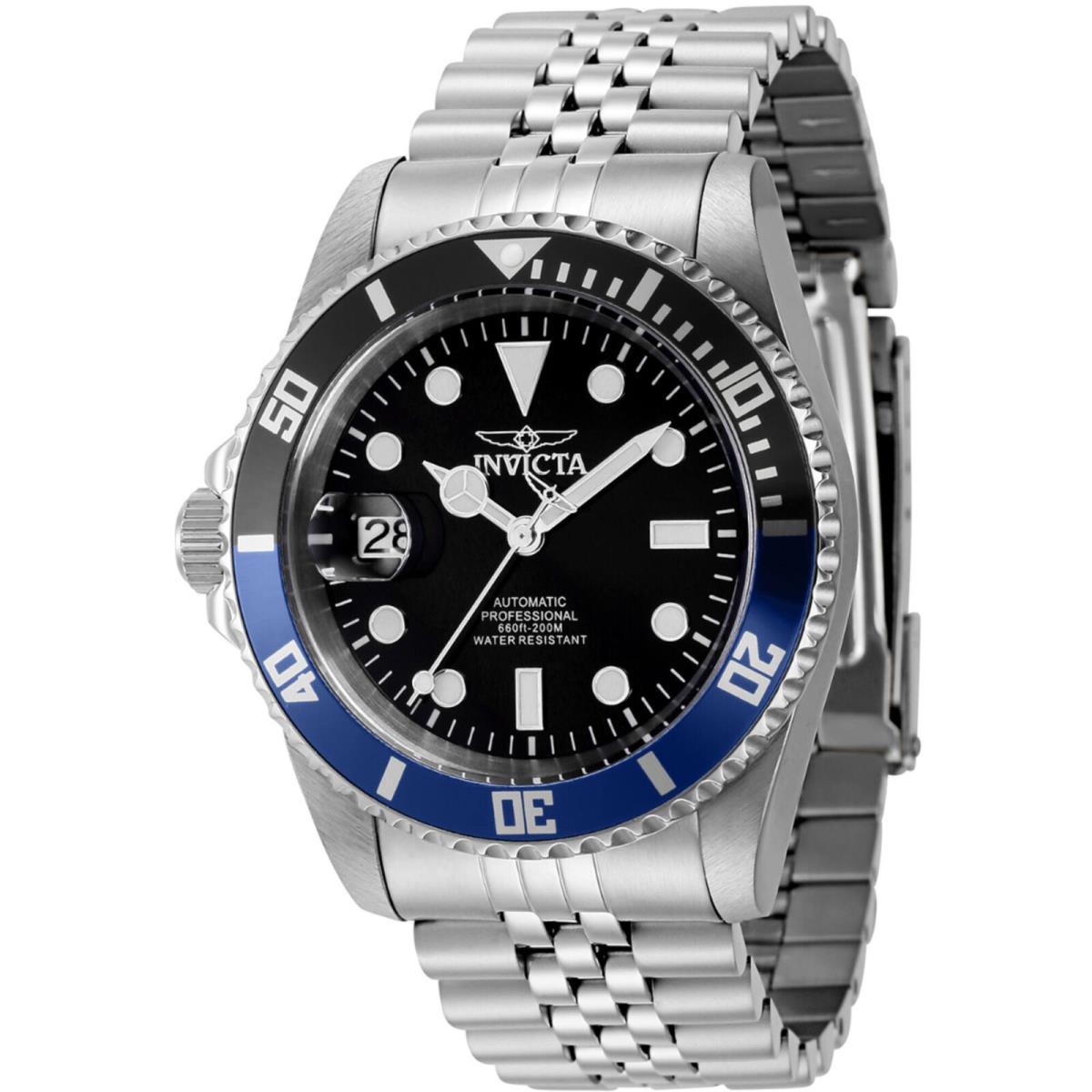 Invicta Men`s Left Handed Watch Pro Diver Blue and Black Bezel Bracelet 43982