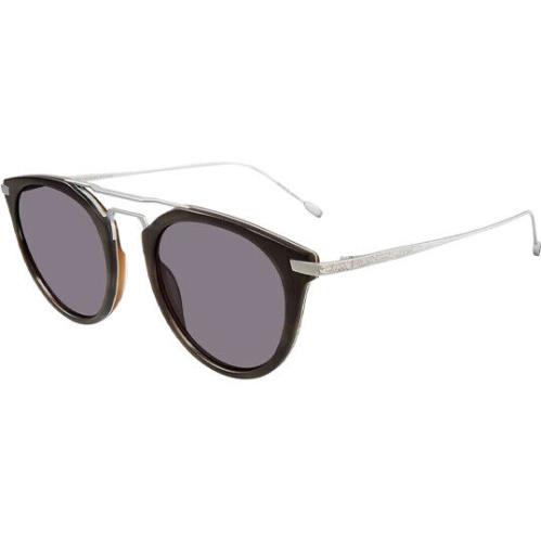 John Varvatos Lenny Stainless Steel Pantos Sunglasses - V522 - Made in Japan Grey Horn/Grey (GRE)