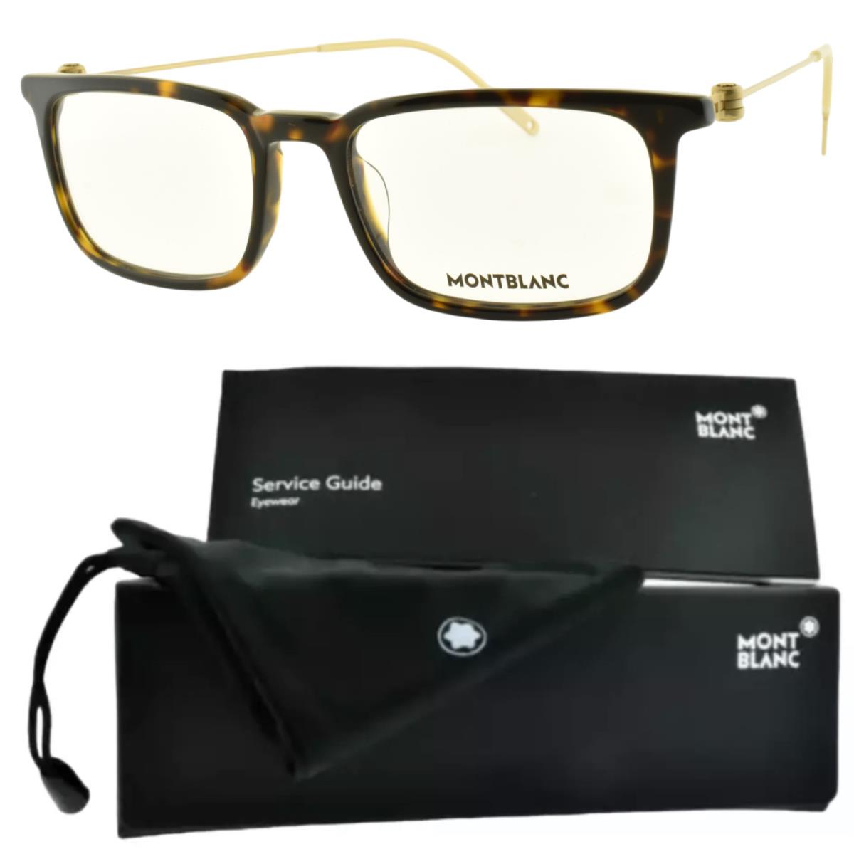 Montblanc MB0052O 003 Havana Brown Rectangle Full Rim Mens Optical Frames